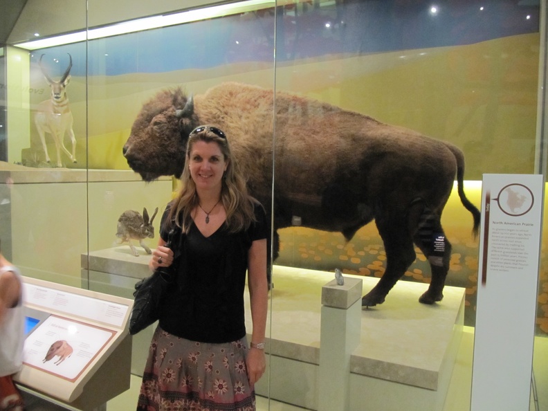 Laura Coon and a bison